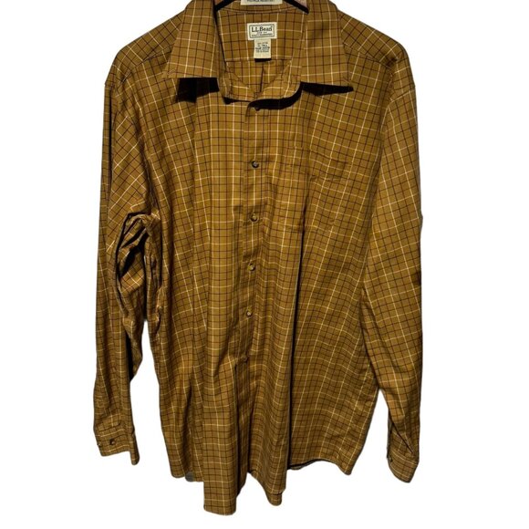 L.L. Bean Plaid Shirt Beige Size XLT - Picture 1 of 7